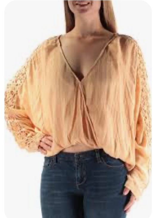 Free People Tops - Free people runaway crochet orange top sz-XS